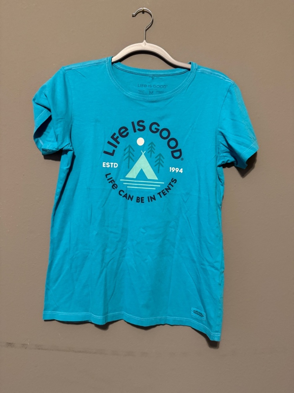 Life Is Good Bright Turquoise Graphic Tee
